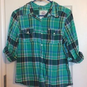 Plaid button down shirt